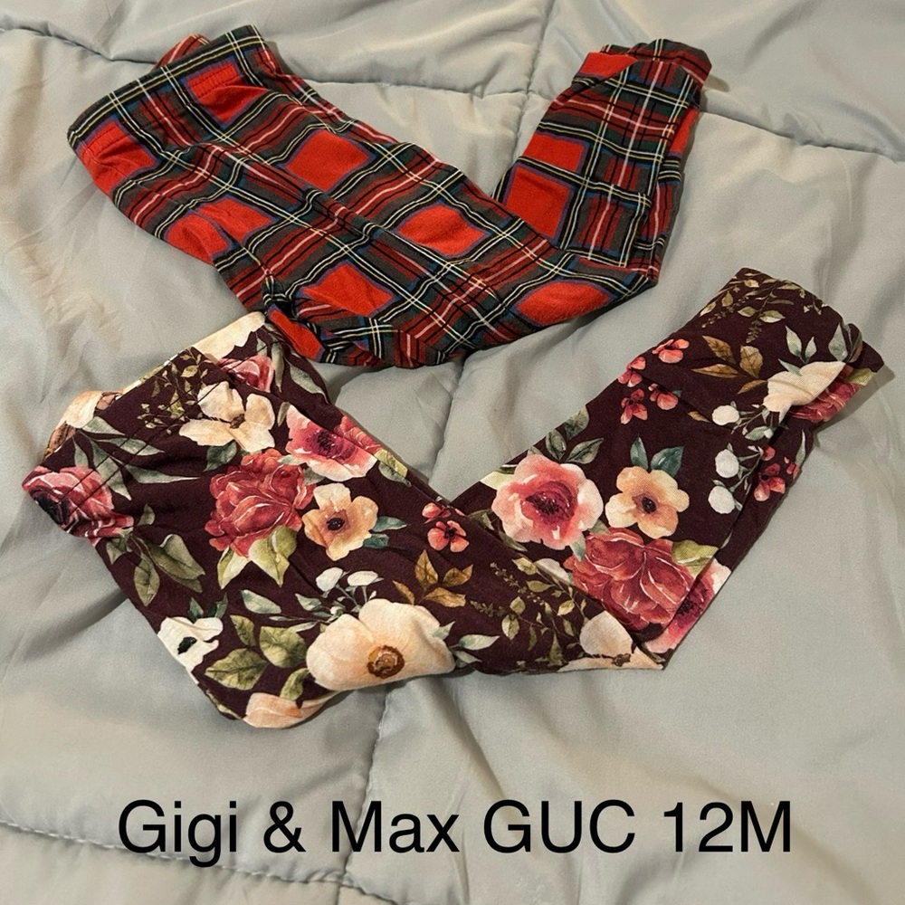 Gigi & Max Kids Floral and Plaid Leggings